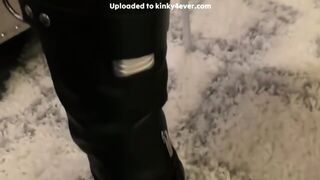 Tied & Gagged BDSM Slut in Latex Total Submission!
